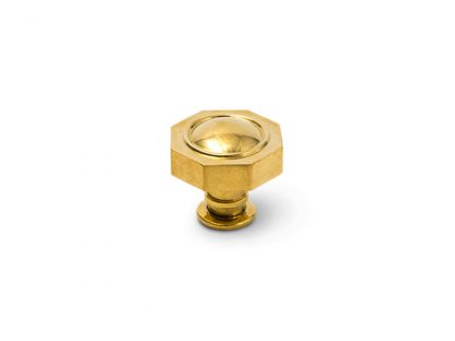 Convex Octagonal Knob in Brass