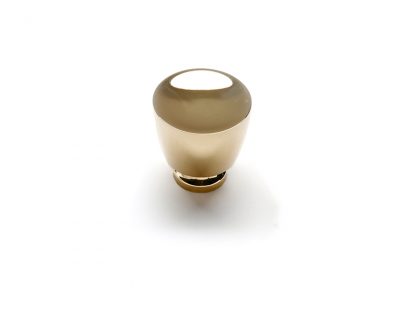 Modern Concave Knob in Polished Unlacquered Brass