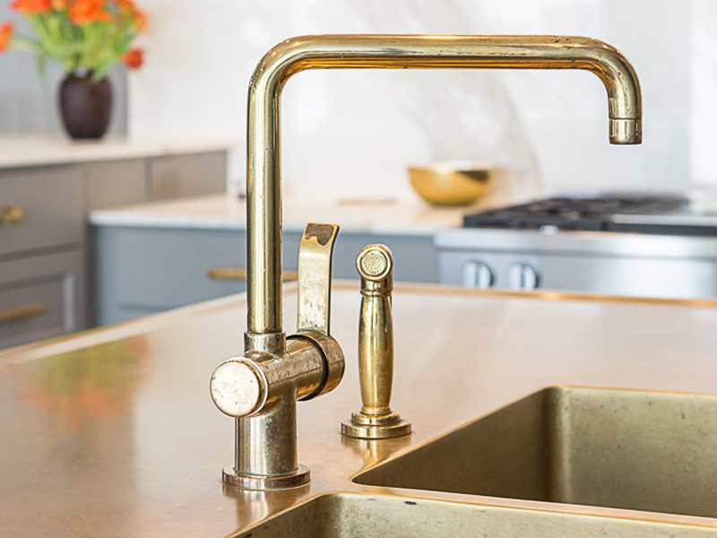 French Transitional Kitchen Faucet With Side Spray Alexander