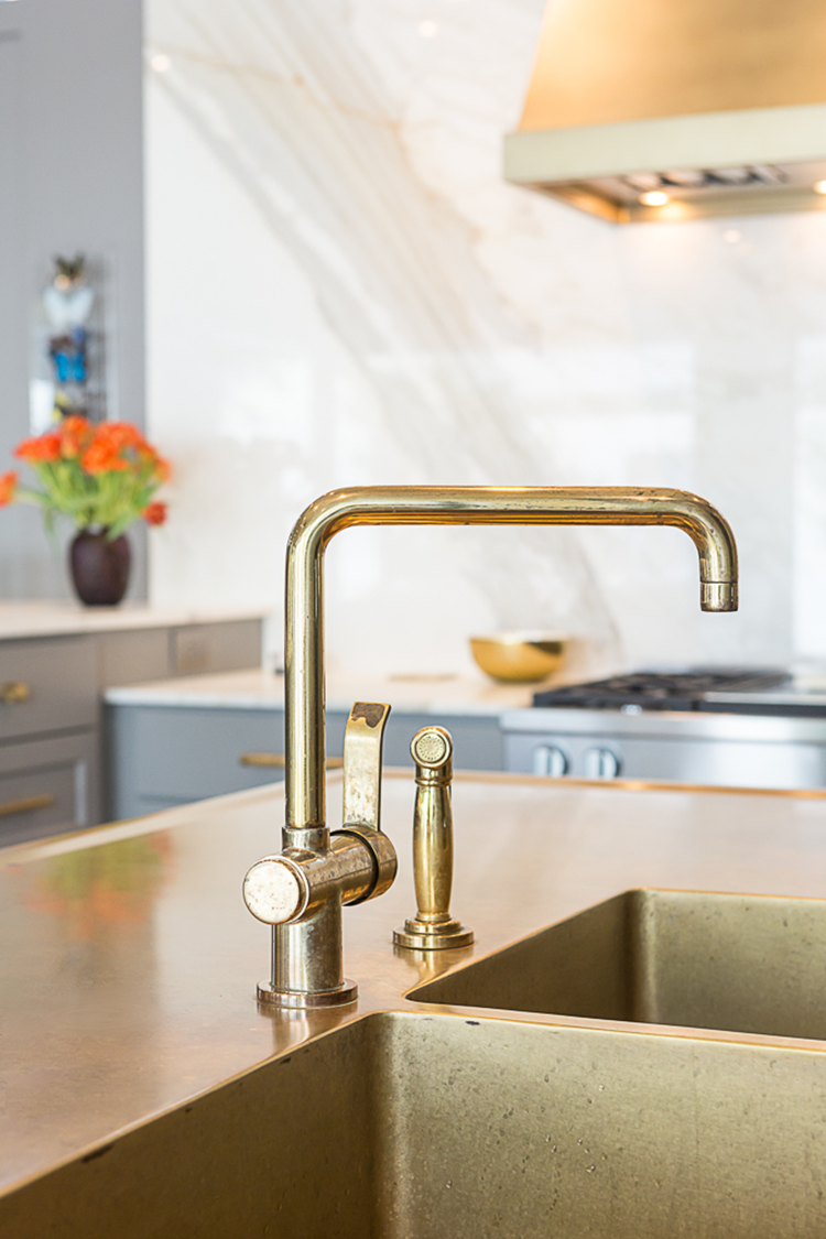 Elm Street, Brass Kitchen, Transitional Design