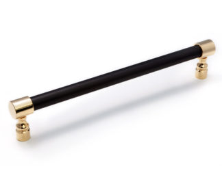 Edwards Appliance Pull, Polished Unlacquered Brass, Edwards Pull, Mixed Metals, Edwards Collection, Solid Brass, Cabinet Pull, Brass Cabinet Hardware, End Cap Pull, Matte Black Fixtures