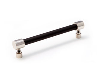 Edwards Pull Polished Nickel, Edwards Pull, Polished Nickel, Mixed Metals, Edwards Collection, Solid Brass, Cabinet Pull, Brass Cabinet Hardware, End Cap Pull, Matte Black Fixtures