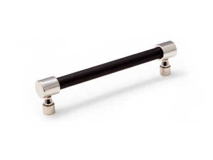 Edwards Pull Polished Nickel, Edwards Pull, Polished Nickel, Mixed Metals, Edwards Collection, Solid Brass, Cabinet Pull, Brass Cabinet Hardware, End Cap Pull, Matte Black Fixtures