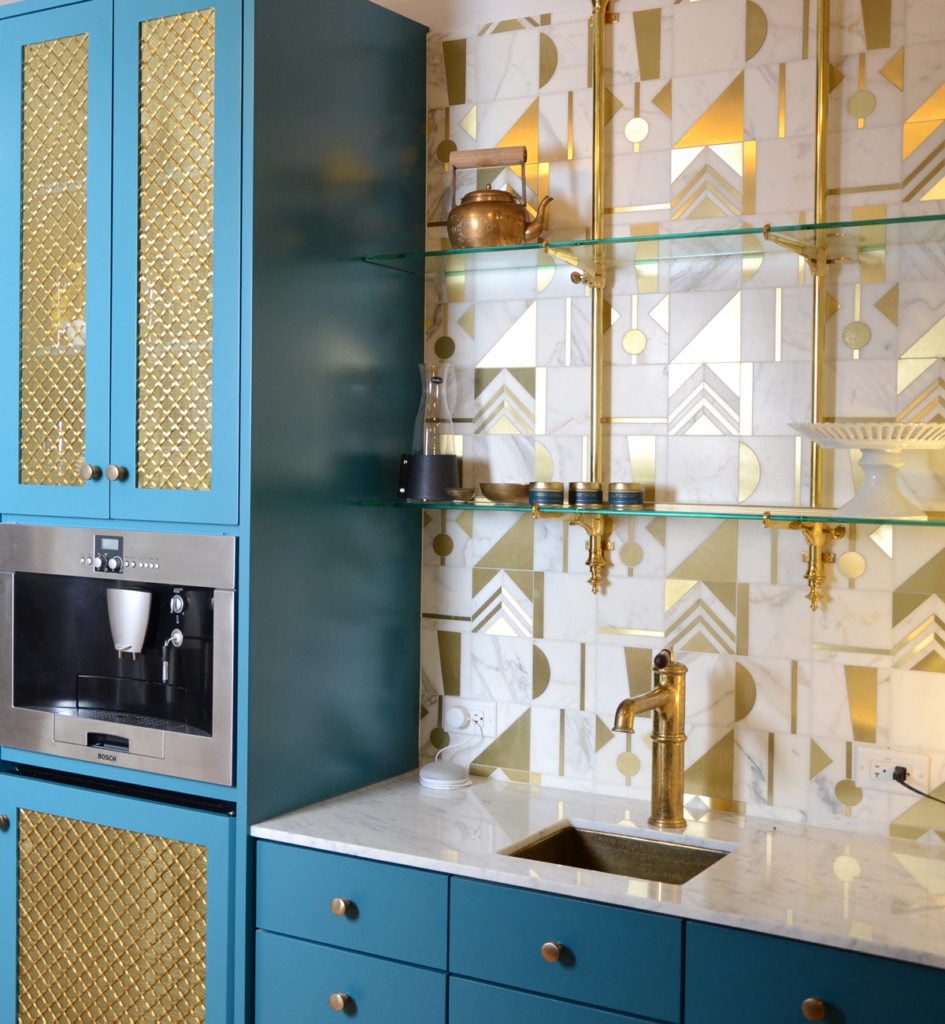 Blue Cabinets in Brentwood Showroom