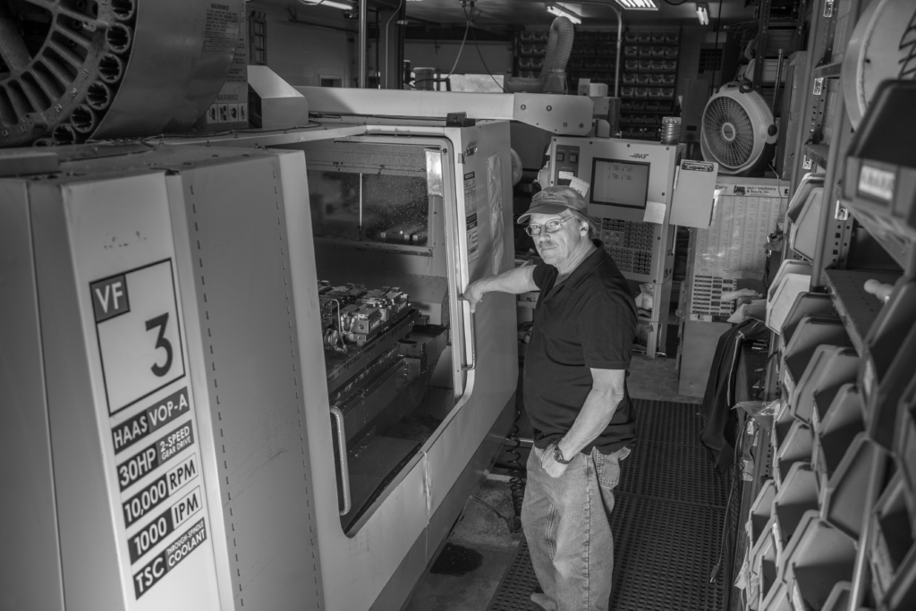 Sun Valley Bronze founder and owner Robert Commons in the Idaho-based company's machine shop.