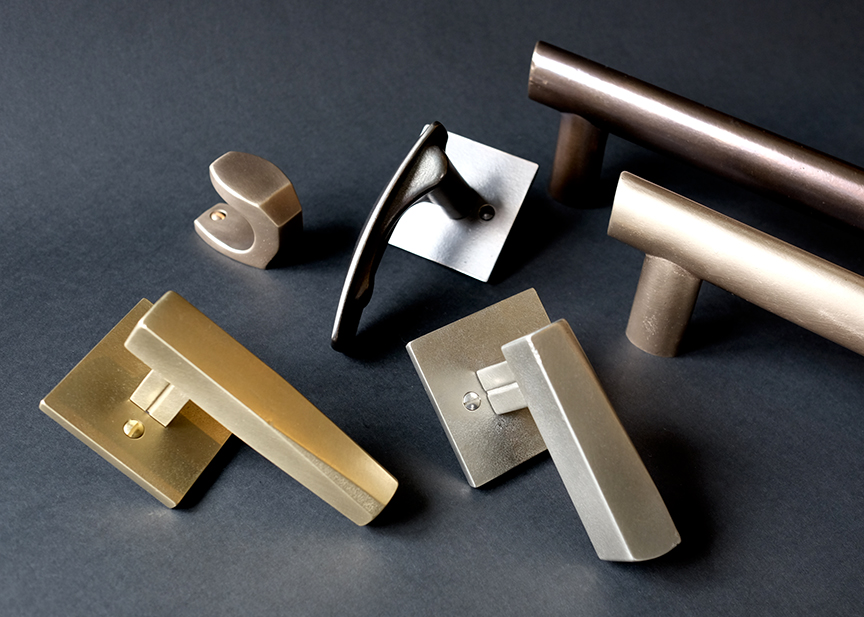 A selection of hardware from the Kyoto Collection Sun Valley Bronze created in collaboration with de Reus Architects.