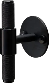 black knurled t bar hardware
