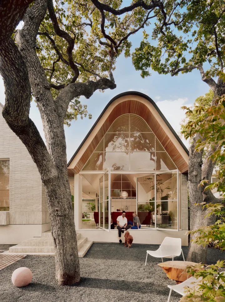 clarksville home austin arched roof exterior