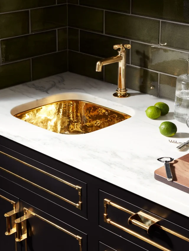Where craftsmanship meets contrast. @waterworks bar faucet and sink pairings, anchored by the Henry faucet and Normandy sink, add depth, balance, and intention to this thoughtfully layered bar space. 

#alexandermarchant #waterworks #homebar #bardesign