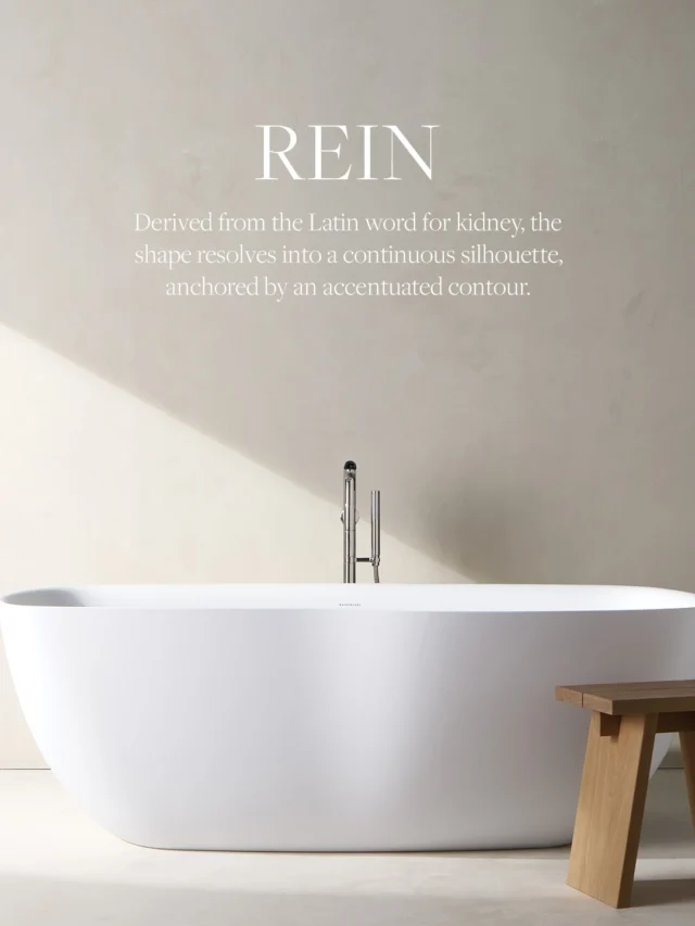 Inspired by the organic forms of French and Scandinavian mid-century ceramics, Waterworks’ Solid Surface Bathtubs bring sculptural elegance to the modern bath.

Derived from the Latin word for “kidney,” the Rein collection features a smooth silhouette defined by a bold, sculptural contour. Crafted in Italy from plant-based solid surface resin, it combines innovative materiality with contemporary design.

@waterworks #luxurybath #bathroomdesign #interiordesign #modernbathroom #italiandesign